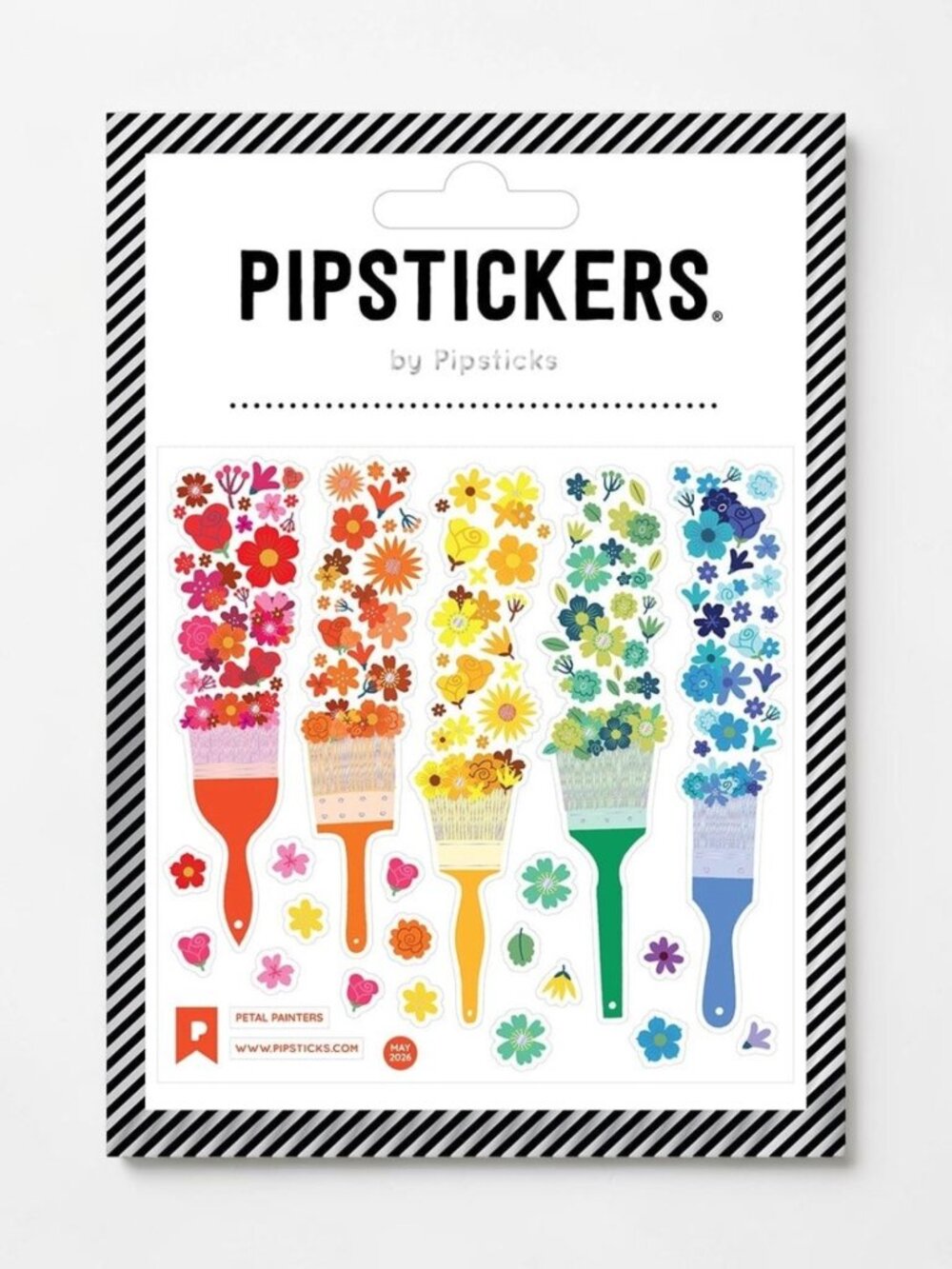 Pipsticks Floral Paintbrush Stickers Colorful Art Flowers NWT Sealed